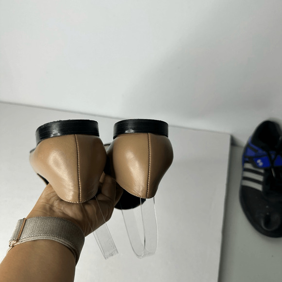 VIA SPIGA ITALY Tallis Loafer women's Tan Leather Slip On Shoe Bar Strap Flat 10 - Picture 6 of 6